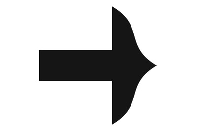 Arrow icon in black vector simple