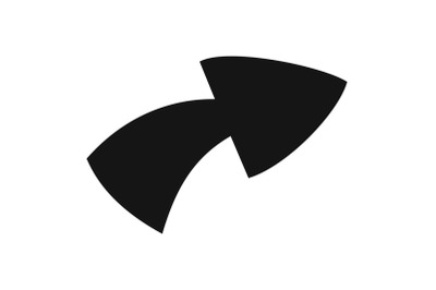 Arrow icon in black vector simple