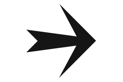 Arrow icon in black vector simple