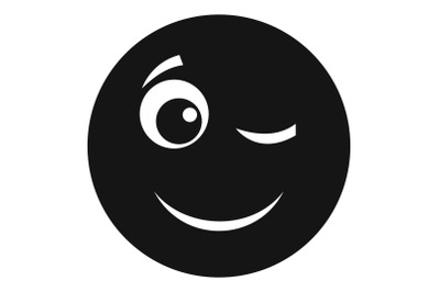 Winks smile icon vector simple
