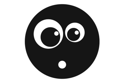 Surprised smile icon vector simple