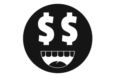 Money smile icon vector simple