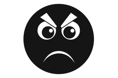 Angry smile icon vector simple