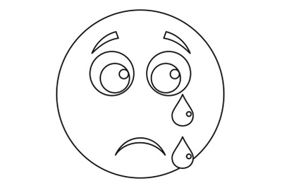 Cry smile icon vector thin line