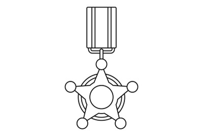Medal icon vector thin line