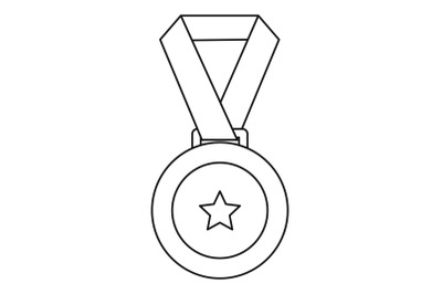 Medal icon vector thin line
