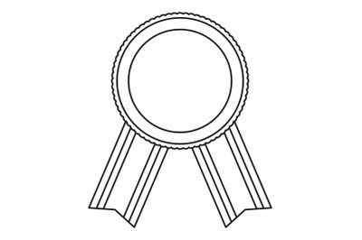 Award ribbon icon vector thin line