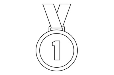 Medal icon vector thin line