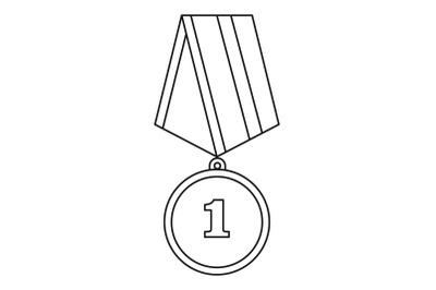 Medal icon vector thin line