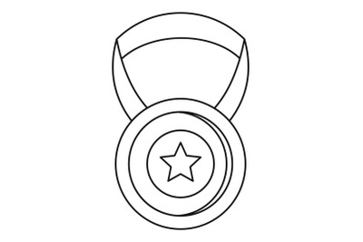 Medal icon vector thin line