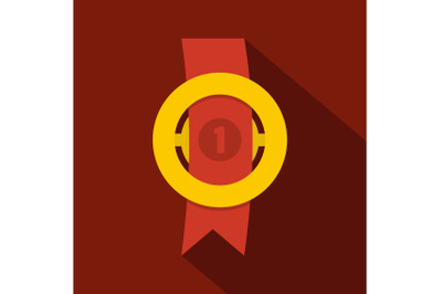 Award ribbon icon vector flat