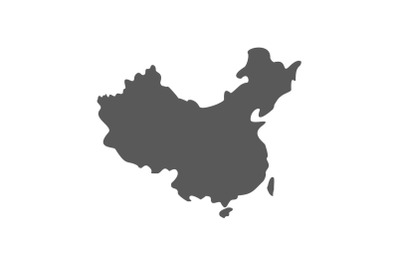 China map icon vector simple