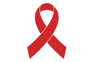 Breast cancer awareness red ribbon icon vector simple