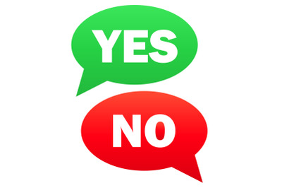 Yes and no icon vector simple