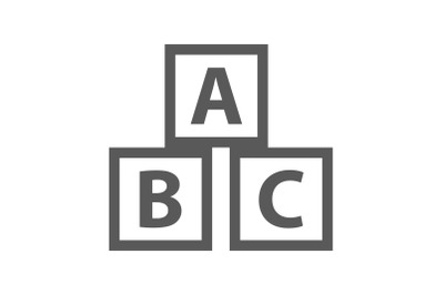 Education abc blocks icon vector simple