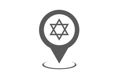 Synagogue map pointer icon vector simple