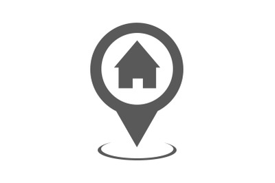 Home map pointer icon vector simple