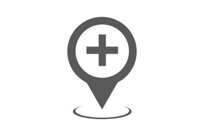 Hospital map pointer icon vector simple