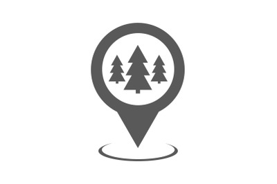 Forest map pointer icon vector simple