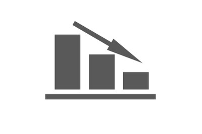 Down chart icon vector simple