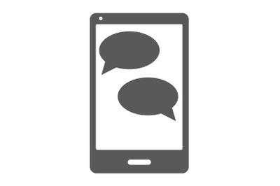 Mobile chat icon vector simple