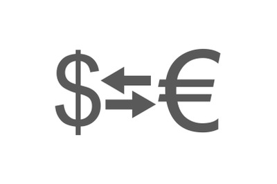 Currency exchange icon vector simple