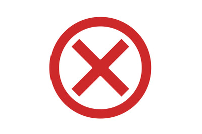 No sign icon vector simple