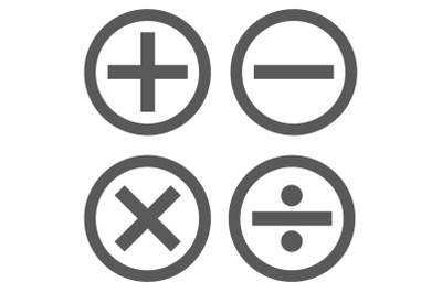 Calculator icon set in circle vector simple