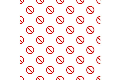Prohibition sign or no sign pattern seamless