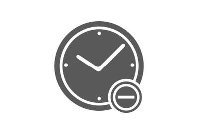 Time minus icon vector simple