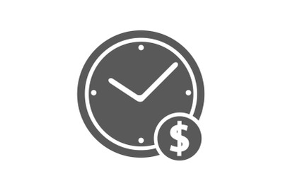 Clock money icon vector simple