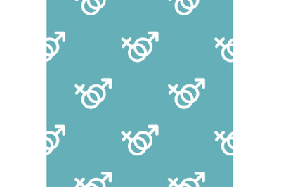 Female and man gender symbol pattern seamless blue
