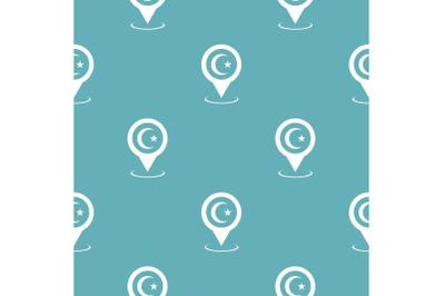 Mosque map pointer pattern seamless blue