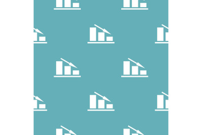 Down chart pattern seamless blue
