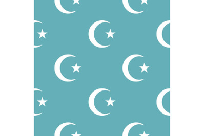 Islamic crescent moon pattern seamless blue