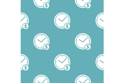 Clock money pattern seamless blue