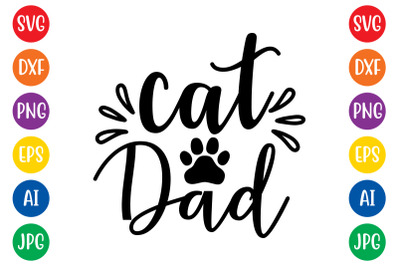 Cat dad svg cut file