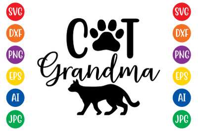 Cat grandma svg cut file