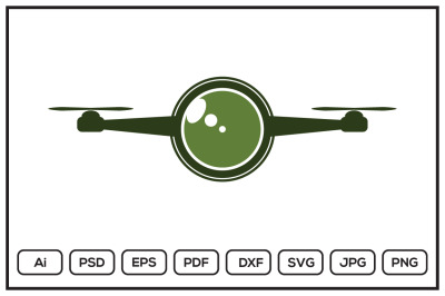 Drone with camera logo design illustration