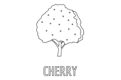 Cherry icon, outline style.