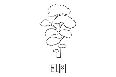 Elm icon, outline style.
