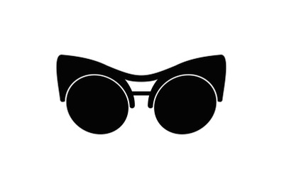 Black eyeglasses icon, simple style.