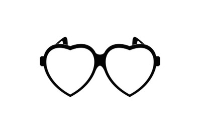 Heart eyeglasses icon, simple style.