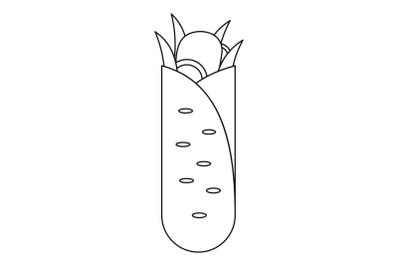 Shaurma icon, outline style.