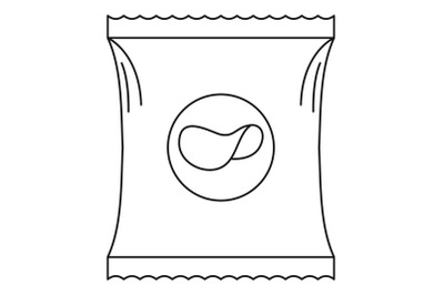 Potato chip icon, outline style.