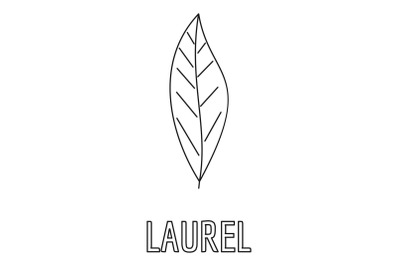 Laurel leaf icon, outline style.