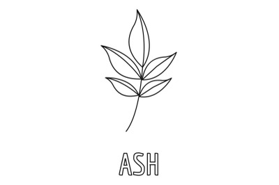 Ash leaf icon, outline style.