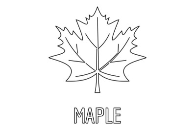 Maple leaf icon, outline style.