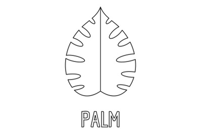 Palm leaf icon, outline style.