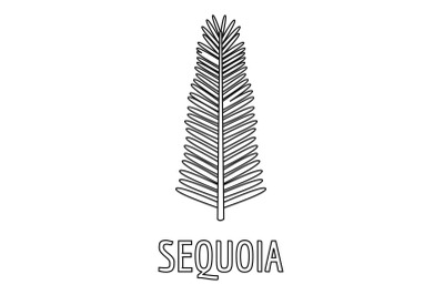 Sequoia branch icon, outline style.